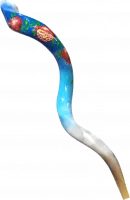 Shofar kudu with pattern of open and closed pomegranates