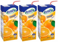 Набор 3 шт. 100% Апельсиновый сок, Fontana, 250 мл-Photoroom