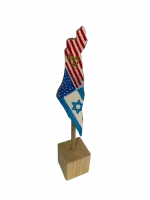 Olive tree mezuzah case Flags of Israel of America