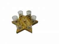 Wooden candlestick in the form of a six-pointed star