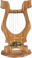 David's harp made of olive wood, Sity of David pattern, handmade