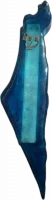 Epoxy mezuzah blue color patterned with the map of the Land of Israel