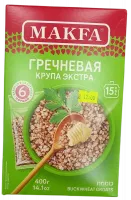 Гречневая крупа Экстра (варится в пакетиках, 6 порций), 400 гр. Макфа.-Photoroom