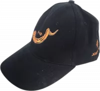 Baseball cap with gold shofar logo and wake up sentence embroidery