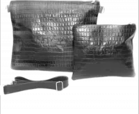 Cover for tallit and tefillin, made of crocodile leather black