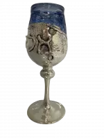 Silver Eliyahu glass with blue glass_1