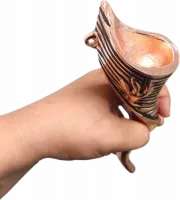 Mezuzah with gold shofar kudu pattern_1