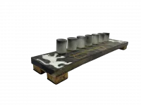 Wooden seven-candle holder with white lions_1