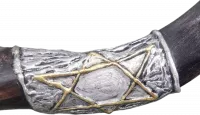 Small kudu shofar, anointing oil, silver plated, with Star of David pattern, handmade_2