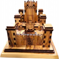 Small model of the Second Temple, made of olive wood, handmade_1