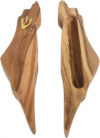 Small mezuzah in the shape of a map of the Land of Israel, made of Sith wood, handmade