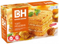 Медовый торт «Медовик» с начинкой из варёной сгущёнки Baker House (1)-Photoroom