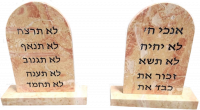 The Ten Commandments made of Jerusalem stone, with a certificate of authennticity for the stone, handmade