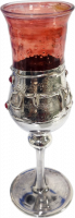 Miriam the Prophetess Cup for wine, made of glass, plated with 925 silver, handmade
