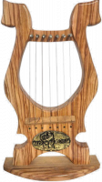 David's harp made of olive wood, Sity of David pattern, handmade