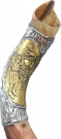 Silver-plated shofar, with the pattern of the spies, handmade_1