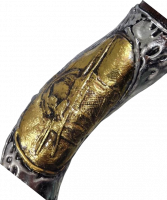 Shofar kudu, with silver and gold plated, patterned after the Ark of the Covenant, handmade_1