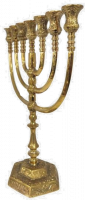 Gold-plated Temple Menorah, a replica of the original, 12inch_1